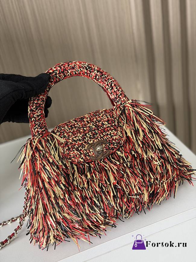 Fortok Chanel Mini Shopping Tote Spring/Summer 2026 Raffia-Effect Fabric 02 19cm - 1
