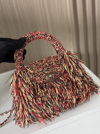 Fortok Chanel Mini Shopping Tote Spring/Summer 2026 Raffia-Effect Fabric 02 19cm