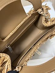Fortok Chanel Mini Shopping Tote Spring/Summer 2026 Raffia-Effect Fabric Brown 19cm - 6