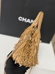 Fortok Chanel Mini Shopping Tote Spring/Summer 2026 Raffia-Effect Fabric Brown 19cm - 5