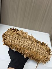 Fortok Chanel Mini Shopping Tote Spring/Summer 2026 Raffia-Effect Fabric Brown 19cm - 3
