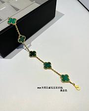 Fortok Van Cleef & Arpels Vintage Alhambra Bracelet Five-motifs Green Yellow Gold - 1