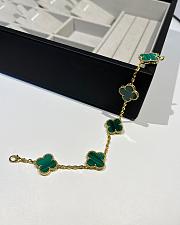 Fortok Van Cleef & Arpels Vintage Alhambra Bracelet Five-motifs Green Yellow Gold - 5