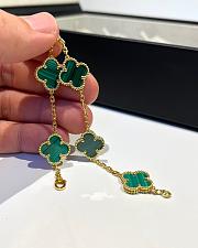 Fortok Van Cleef & Arpels Vintage Alhambra Bracelet Five-motifs Green Yellow Gold - 3