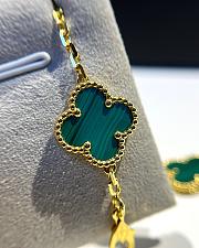Fortok Van Cleef & Arpels Vintage Alhambra Bracelet Five-motifs Green Yellow Gold - 2