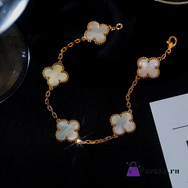 Fortok Van Cleef & Arpels Vintage Alhambra Bracelet Five-Motifs Yellow Gold - 1