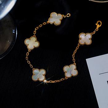 Fortok Van Cleef & Arpels Vintage Alhambra Bracelet Five-Motifs Yellow Gold