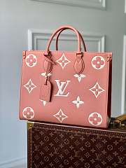 Fortok Louis Vuitton OnTheGo MM Tote Bag Rose Trianon And Crème 35x28x15cm - 1