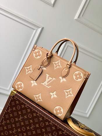 Fortok Louis Vuitton OnTheGo MM Tote Bag Brown 35x27x14cm