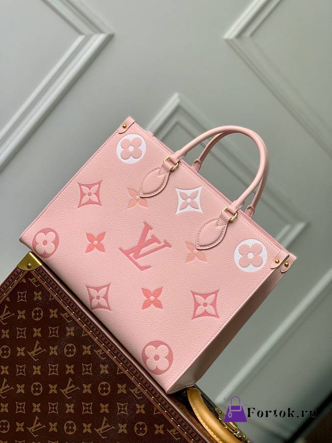 Fortok Louis Vuitton OnTheGo MM Pink Bicolor Monogram Empreinte Leather 35 x 27 x 14cm - 1