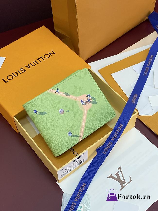 Fortok Louis Vuitton Slender Wallet Green Monogram Sports 11 x 8.5 x 2cm - 1