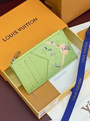 Fortok Louis Vuitton Coin Card Holder Green Monogram 8 x 14.5 x 1cm - 1