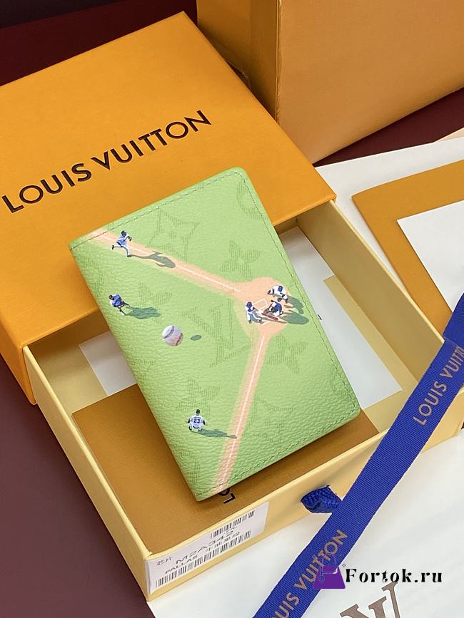 Fortok Louis Vuitton Pocket Organizer Wallet Green Monogram 11.1 x 1 x 7.5cm - 1