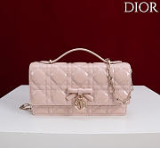 Fortok Dior My Dior Mini Bag Soupir Pink Patent Leather 21cm*11.5*4cm  - 1