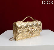Fortok Dior My Dior Mini Bag Metallic Gold Leather 21cm*11.5*4cm - 3