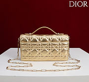 Fortok Dior My Dior Mini Bag Metallic Gold Leather 21cm*11.5*4cm - 4