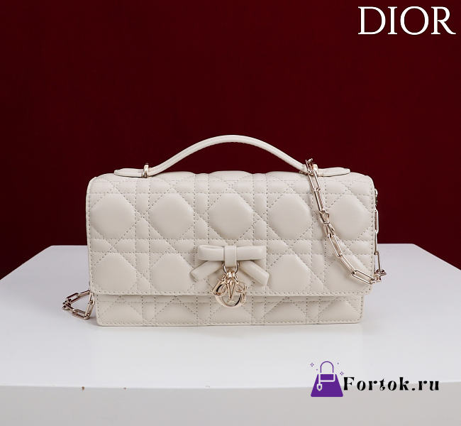 Fortok Dior My Dior Mini Bag Latte Cannage 21cm*11.5*4cm - 1