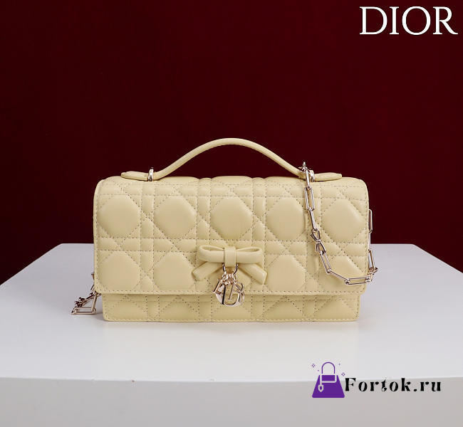 Fortok Dior My Dior Mini Bag Yellow Cannage 21cm*11.5*4cm - 1
