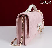 Fortok Dior My Dior Mini Bag Pink Cannage With White Bow 21cm*11.5*4cm - 3
