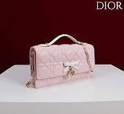 Fortok Dior My Dior Mini Bag Pink Cannage With White Bow 21cm*11.5*4cm - 6