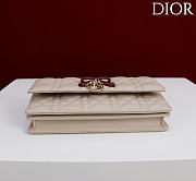 Fortok Dior My Dior Mini Bag Beige Cannage With Burgundy Bow 21cm*11.5*4cm - 2