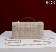 Fortok Dior My Dior Mini Bag Beige Cannage With Burgundy Bow 21cm*11.5*4cm - 3