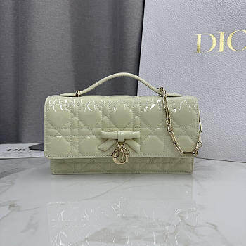 Fortok Dior My Dior Mini Bag Green Patent Leather 21cm*11.5*4cm