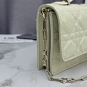 Fortok Dior My Dior Mini Bag Green Patent Leather 21cm*11.5*4cm - 5
