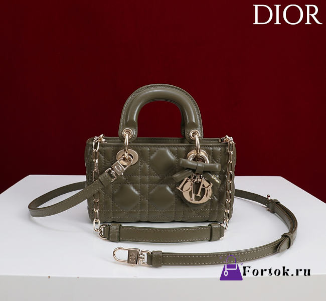 Fortok Dior Micro Lady D-Joy Bag Olive Green 16cm - 1