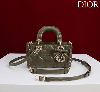 Fortok Dior Micro Lady D-Joy Bag Olive Green 16cm