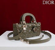 Fortok Dior Small Lady D-Joy Bag Olive Green 22cm - 3