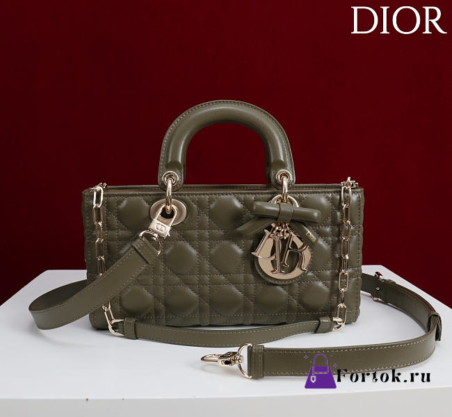 Fortok Dior Medium Lady D-Joy Bag Olive Green 26cm - 1