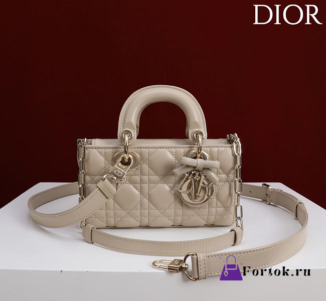 Fortok Dior Mini Lady D-Joy Bag Beige 19cm  - 1