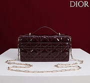 Fortok Dior My Dior Mini Bag Deep Cherry Red Patent 21cm*11.5*4cm - 5