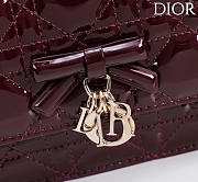 Fortok Dior My Dior Mini Bag Deep Cherry Red Patent 21cm*11.5*4cm - 2