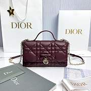 Fortok Dior My Tender Dior Top Handle Mini Bag Hermitage Red Macrocannage Lambskin 21 x 11.5 x 7cm - 1