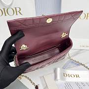 Fortok Dior My Tender Dior Top Handle Mini Bag Hermitage Red Macrocannage Lambskin 21 x 11.5 x 7cm - 2
