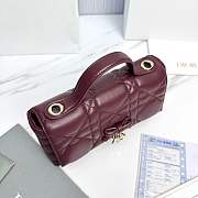 Fortok Dior My Tender Dior Top Handle Mini Bag Hermitage Red Macrocannage Lambskin 21 x 11.5 x 7cm - 6