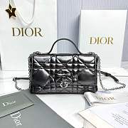 Fortok Dior My Tender Dior Top Handle Mini Bag Metallic Black 21 x 11.5 x 7cm - 1