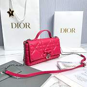 Fortok Dior My Tender Dior Top Handle Mini Bag Hot Pink Lambskin 21 x 11.5 x 7cm - 2
