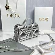 Fortok Dior My Tender Dior Top Handle Mini Bag Metallic Silver 21 x 11.5 x 7cm - 3