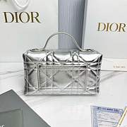 Fortok Dior My Tender Dior Top Handle Mini Bag Metallic Silver 21 x 11.5 x 7cm - 4