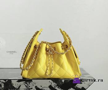 Fortok Chanel 25 Mini Handbag Yellow 20x22x12cm