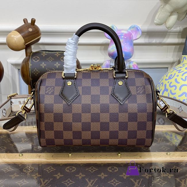Fortok Louis Vuitton Speedy Bandoulière 20 Bag Brown Damier Ebene 20*13.5*11.5cm  - 1