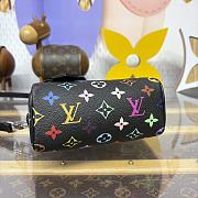 Fortok Louis Vuitton x Takashi Murakami Nano Speedy Handbag Black Monogram Multicolore Canvas 16*10*7.5cm  - 5