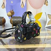 Fortok Louis Vuitton x Takashi Murakami Nano Speedy Handbag Black Monogram Multicolore Canvas 16*10*7.5cm  - 2