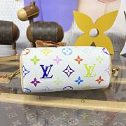 Fortok Louis Vuitton x Takashi Murakami Nano Speedy Handbag White Monogram Multicolore Canvas 16*10*7.5cm - 5