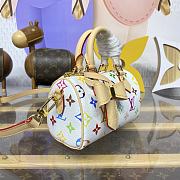 Fortok Louis Vuitton x Takashi Murakami Nano Speedy Handbag White Monogram Multicolore Canvas 16*10*7.5cm - 4