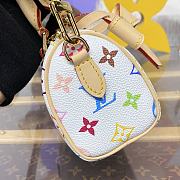 Fortok Louis Vuitton x Takashi Murakami Nano Speedy Handbag White Monogram Multicolore Canvas 16*10*7.5cm - 3