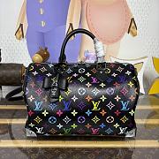 Fortok Louis Vuitton x Takashi Murakami Speedy Soft 30 Handbag Black Monogram Multicolore Canvas 30*17*21cm - 1